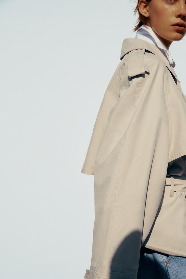 Waist-Tied Short Trench Coat