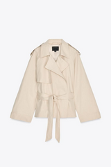 Waist-Tied Short Trench Coat