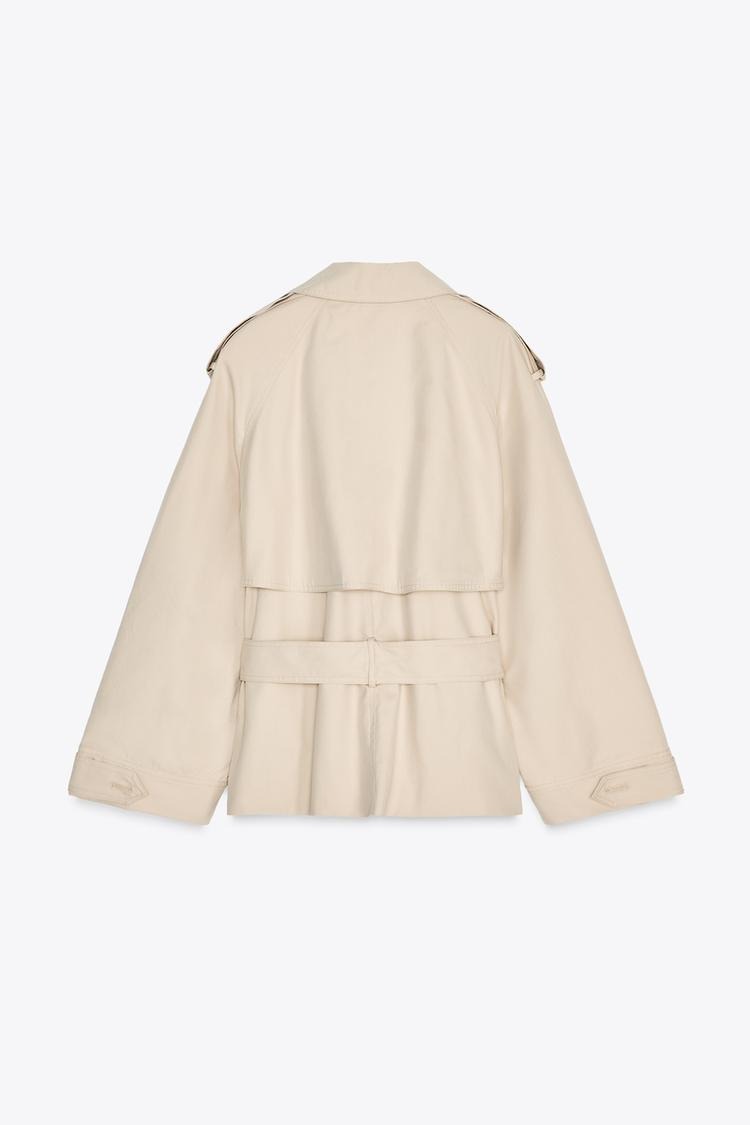 Waist-Tied Short Trench Coat