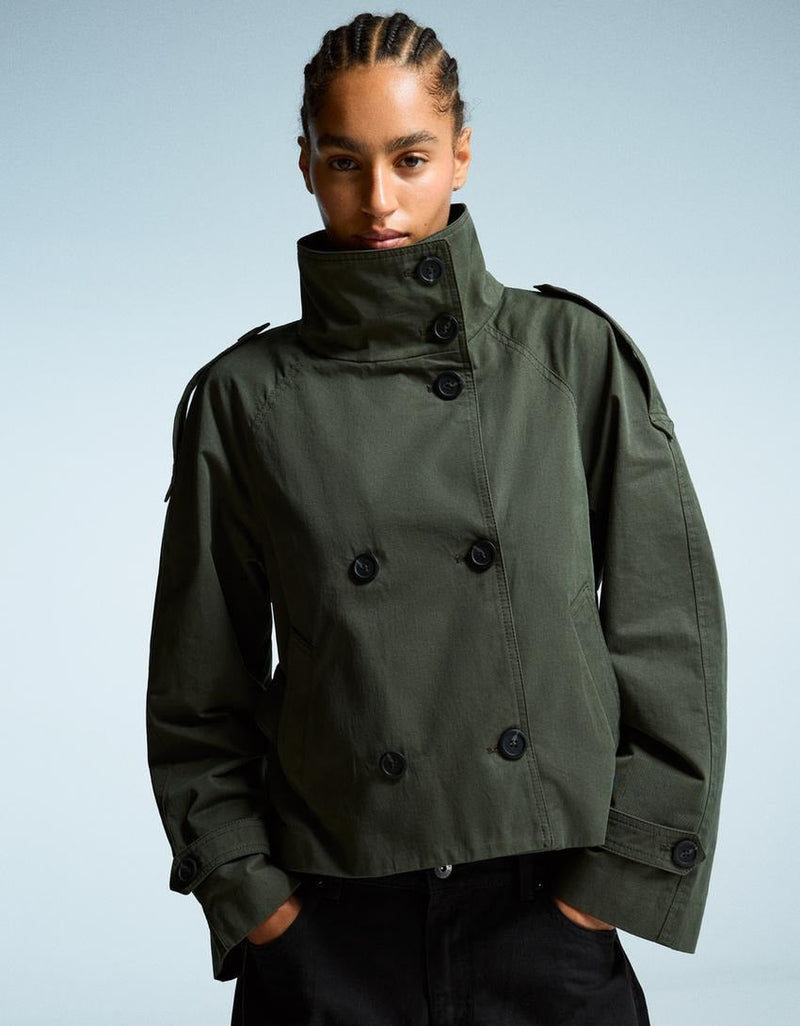 Stylish Short Trench Jacket