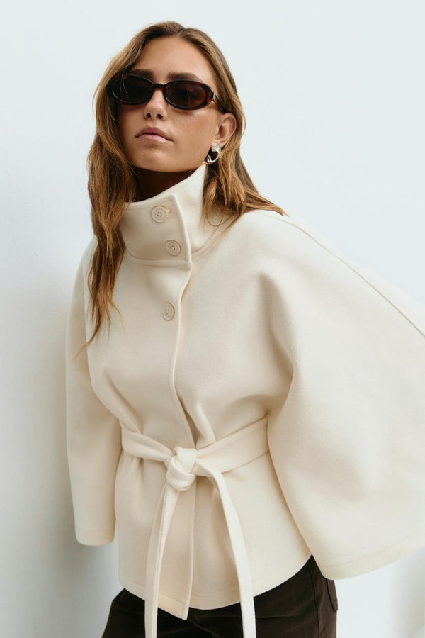 Wraparound Cape Jacket with Belt