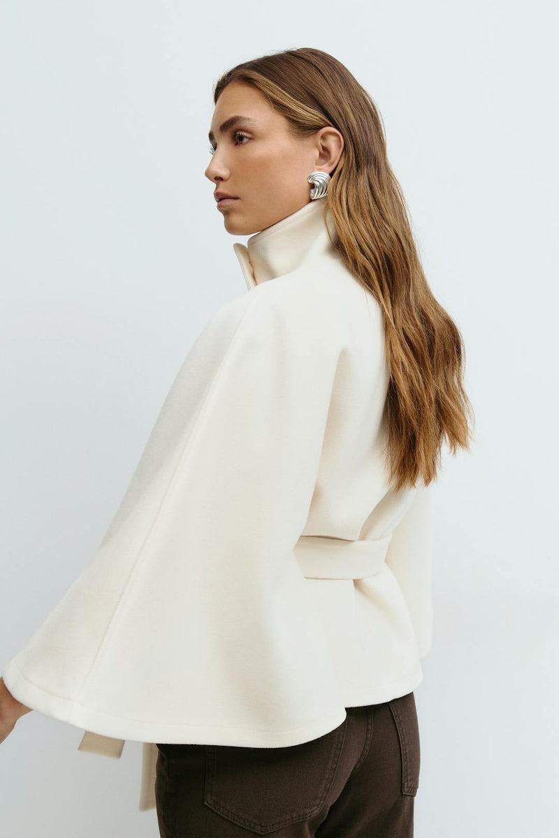 Wickel-Cape-Jacke mit Gürtel