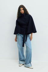 Wickel-Cape-Jacke mit Gürtel