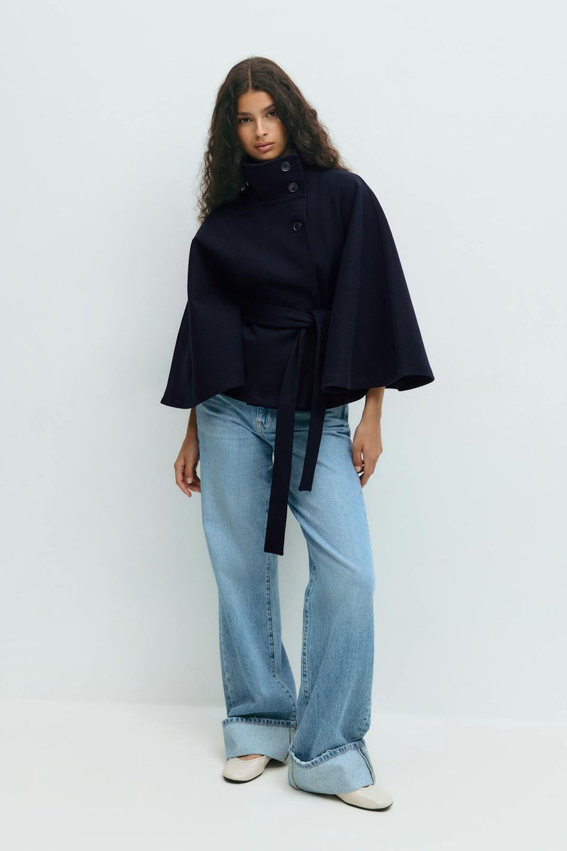 Wickel-Cape-Jacke mit Gürtel