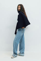 Wickel-Cape-Jacke mit Gürtel