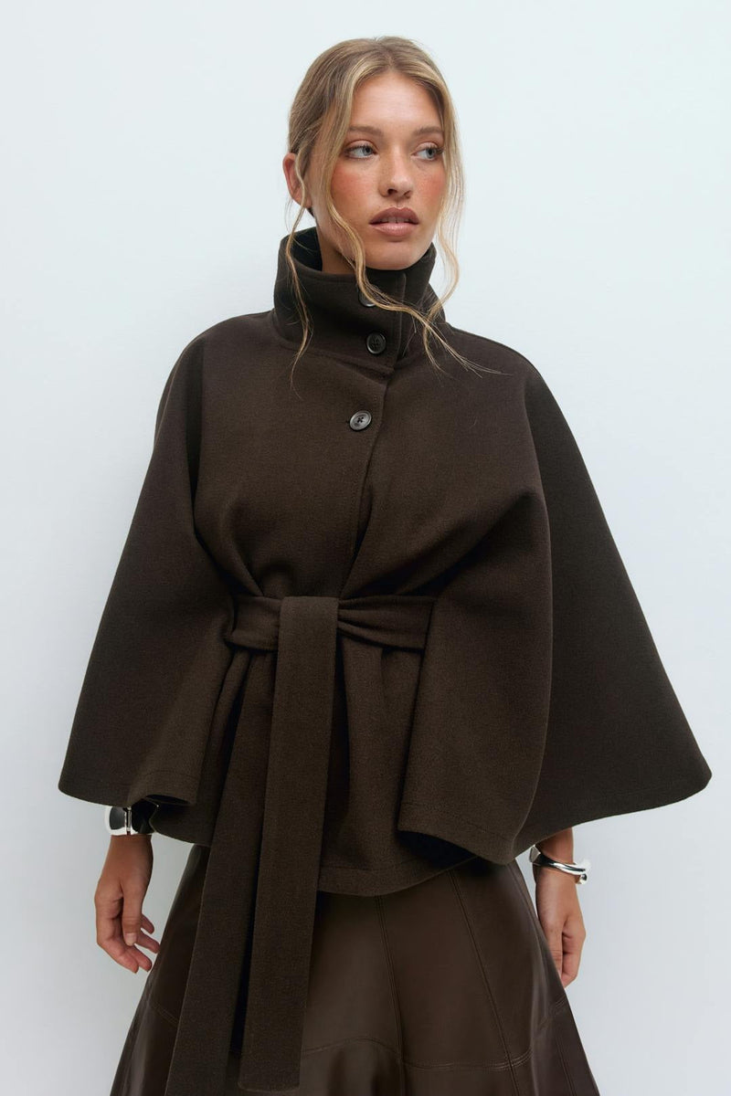 Wickel-Cape-Jacke mit Gürtel