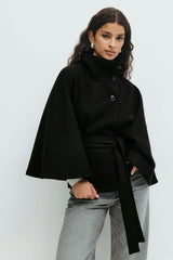 Wickel-Cape-Jacke mit Gürtel