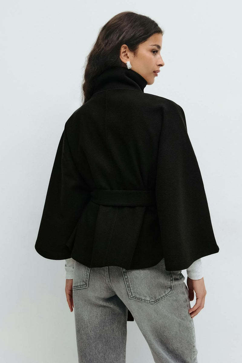Wickel-Cape-Jacke mit Gürtel