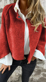 Celeste™ | Round Neck Wool Coat with Long Sleeves