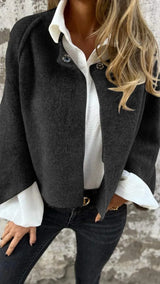 Celeste™ | Round Neck Wool Coat with Long Sleeves