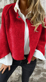 Celeste™ | Round Neck Wool Coat with Long Sleeves